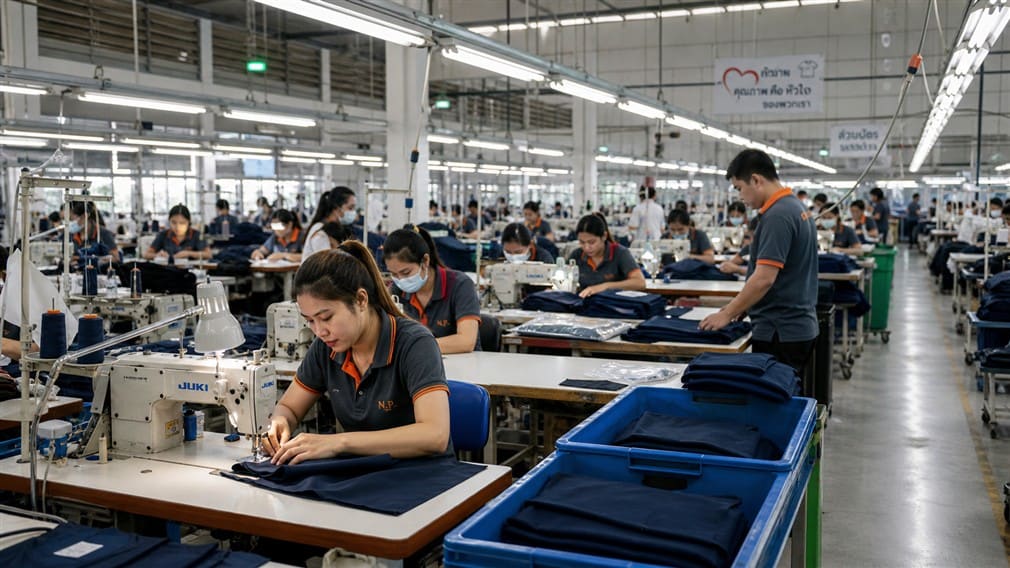 Thailand garment factory for filming and production data workflow support